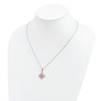 Sophia Jewelers Rose Gold-Plated Sterling Silver Love Necklace with CZ Stones