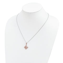 Brilliant Embers Sterling Silver Rose Gold-plated 68 Stone 18 inch Micro Pav‚ CZ  LOVE Necklace with 2 Inch Extender