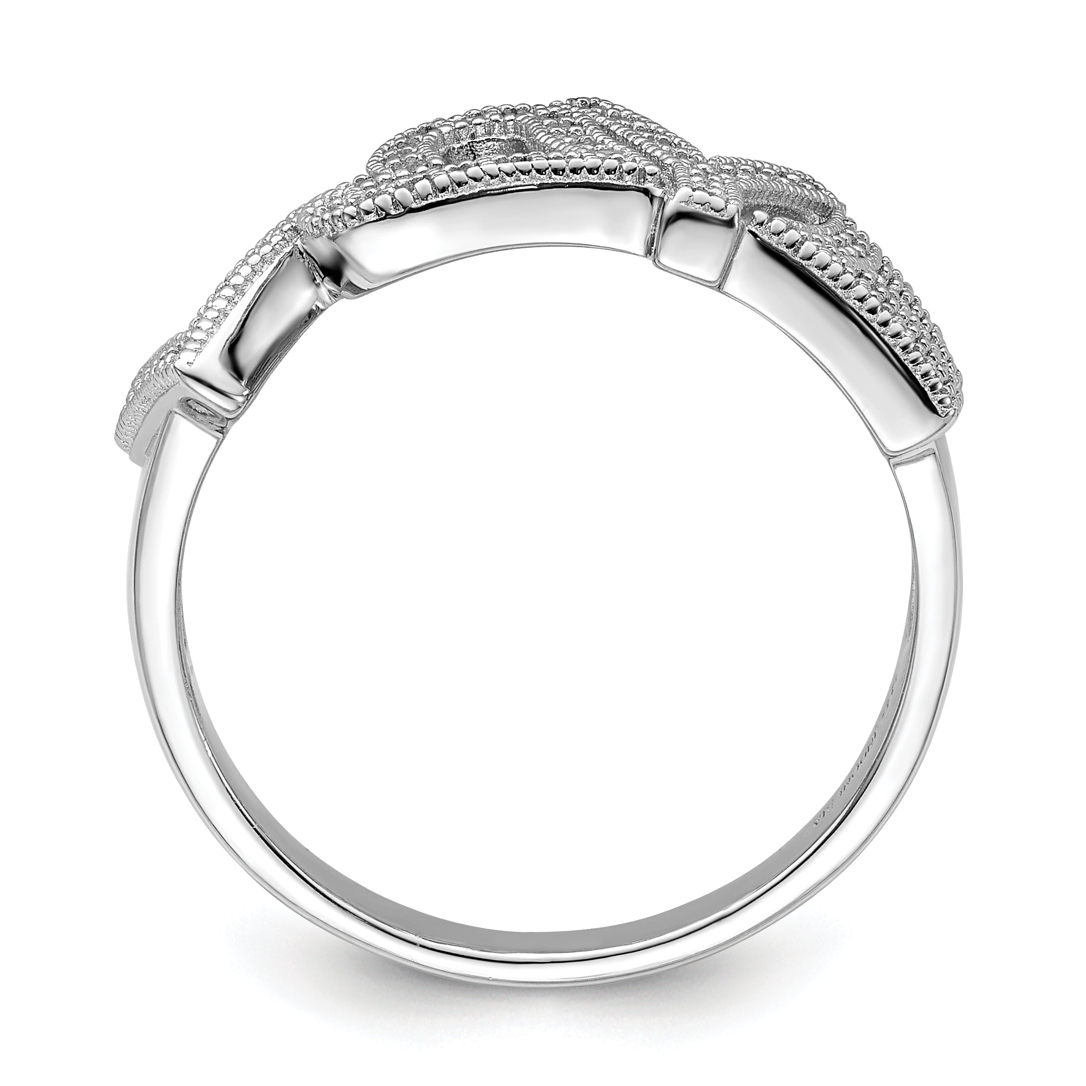Brilliant Embers Sterling Silver Rhodium-plated 63 Stone Micro PavÃƒÂ¢Ã‚â‚¬Ã‚Å¡ CZ Polished Love Ring Secondary image