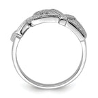 Brilliant Embers Sterling Silver Rhodium-plated 63 Stone Micro PavÃƒÂ¢Ã‚â‚¬Ã‚Å¡ CZ Polished Love Ring