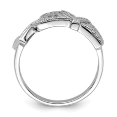 Brilliant Embers Sterling Silver Rhodium-plated 63 Stone Micro PavÃ¢Â€Âš CZ Polished Love Ring