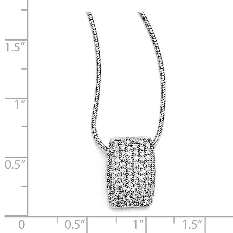 SS Rhodium-Plated CZ Brilliant Embers Fancy Necklace