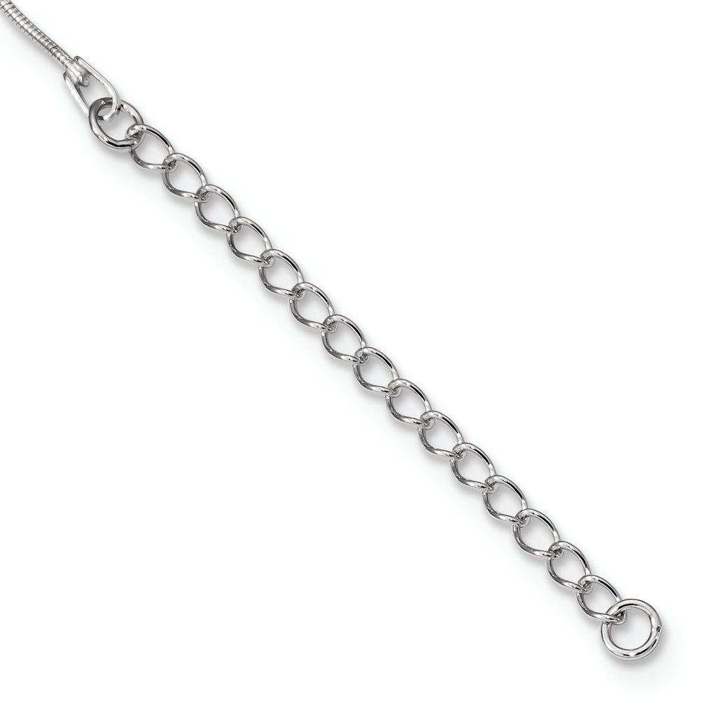 Sophia Jewelers Sterling Silver CZ Skull Necklace with Rhodium-Plated Finish