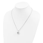 Sophia Jewelers Sterling Silver CZ Skull Necklace with Rhodium-Plated Finish