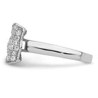 Brilliant Embers Sterling Silver Rhodium-plated 71 Stone Micro PavÃƒÂ¢Ã‚â‚¬Ã‚Å¡ CZ Bow Ring