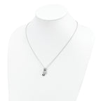 Sophia Jewelers Sterling Silver 80 Stone CZ Cat Necklace with Extender