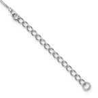 Brilliant Embers Sterling Silver Cat Necklace with Black & White CZ Stones