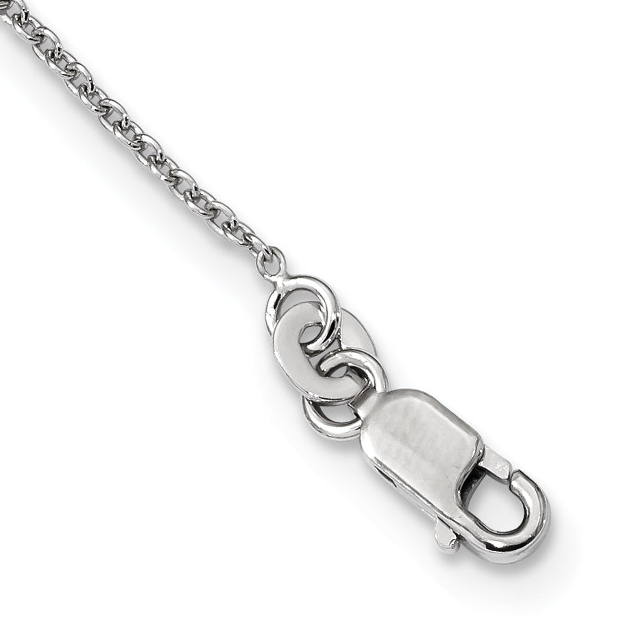 Brilliant Embers Sterling Silver Rhodium-Plated CZ Flower Necklace with 2 Extender