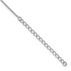 Brilliant Embers Sterling Silver Rhodium-Plated CZ Flower Necklace with 2 Extender