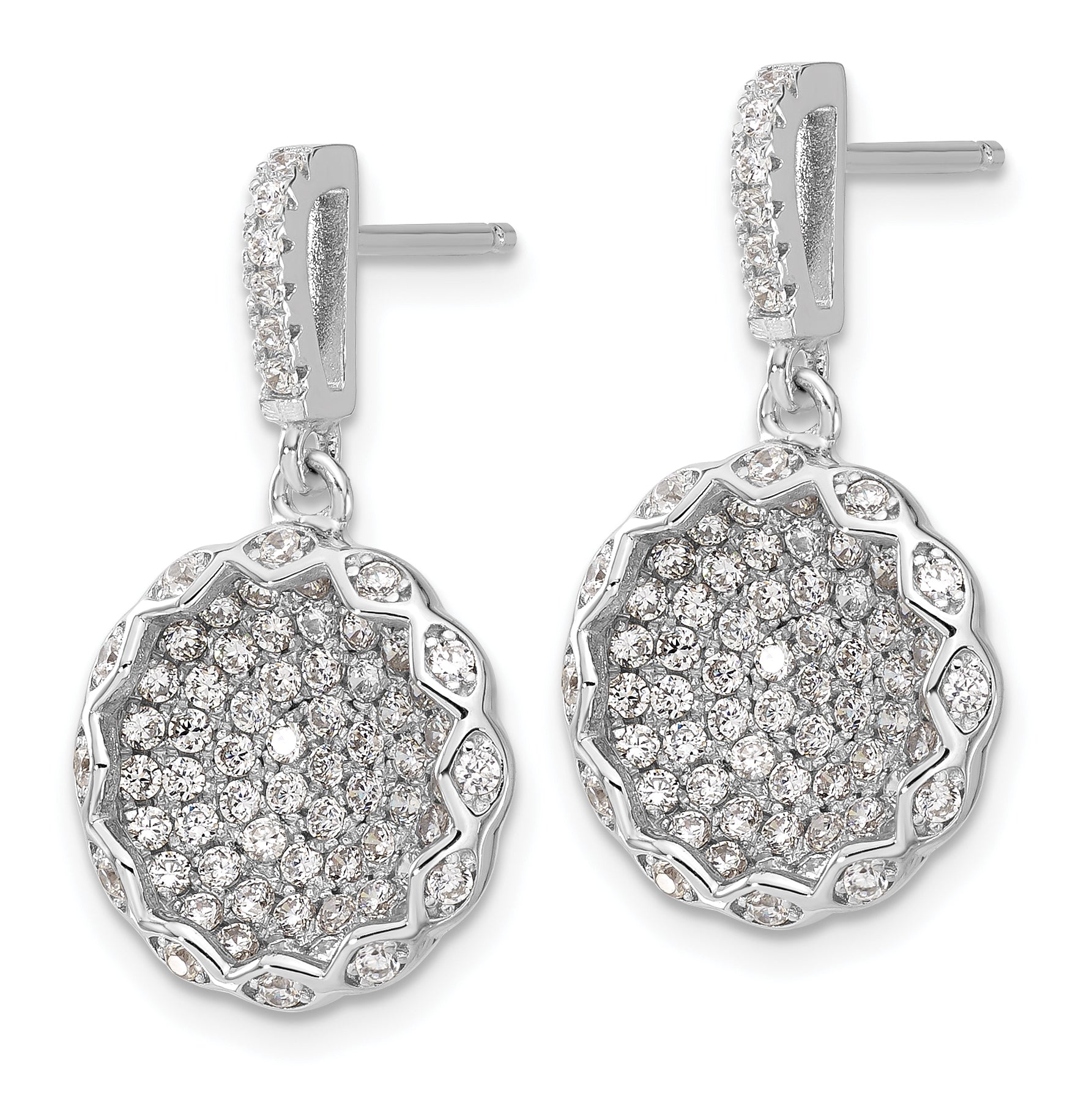 Sophia Jewelers Sterling Silver CZ Dangle Earrings Polished Elegance Secondary image