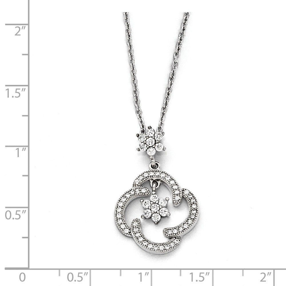 Sterling Silver & CZ Brilliant Embers Stars Necklace