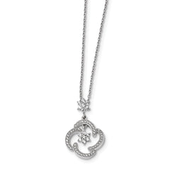 Sterling Silver & CZ Brilliant Embers Stars Necklace