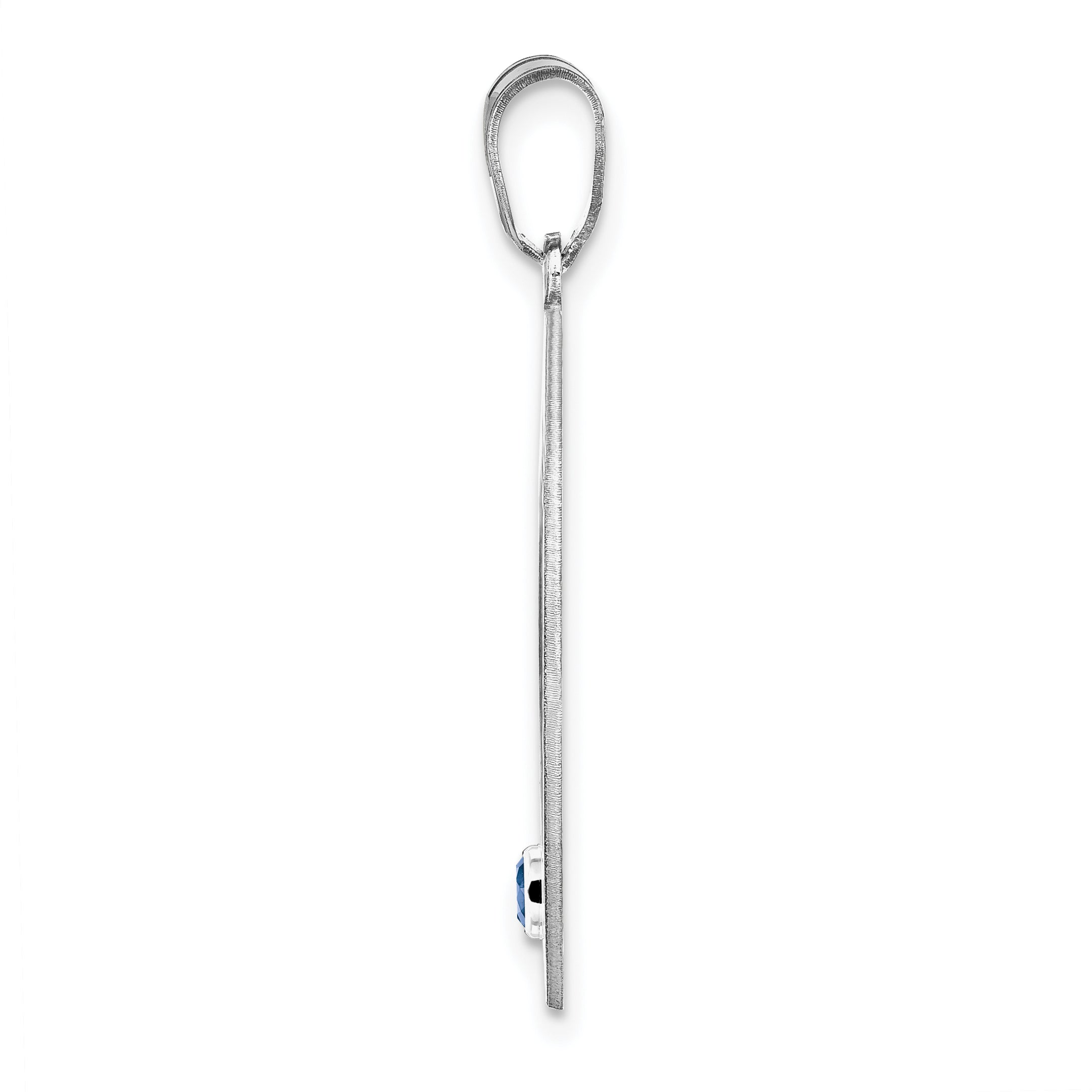 SS/Rhodium-plated 1 Birthstone Circle with SS Bezel Family Pendant Secondary image