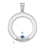 SS/Rhodium-plated 1 Birthstone Circle with SS Bezel Family Pendant