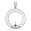 SS/Rhodium-plated 1 Birthstone Circle with SS Bezel Family Pendant