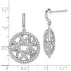 Sophia Jewelers: Sterling Silver CZ Dangle Earrings with Polished Finish