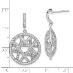 Sophia Jewelers: Sterling Silver CZ Dangle Earrings with Polished Finish