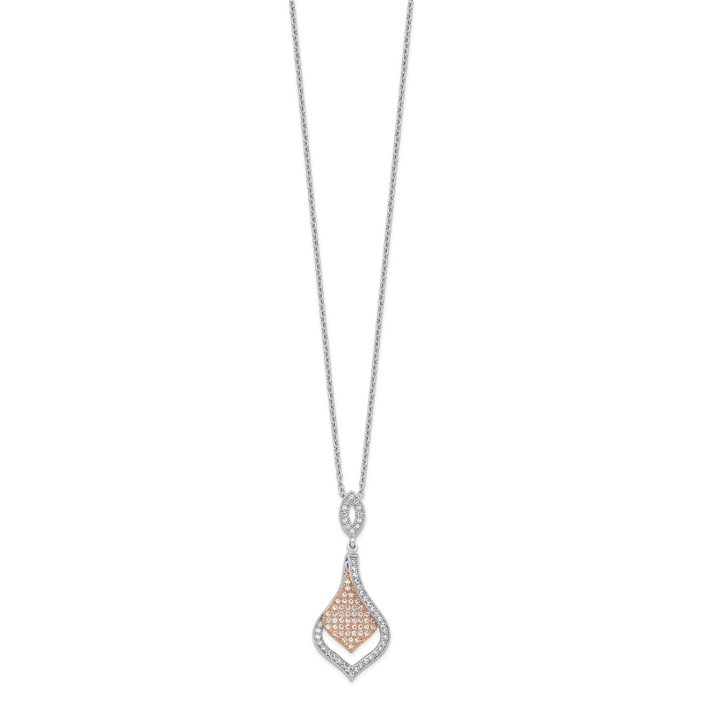 Sophia Jewelers Rose Gold-Plated Sterling Silver PavÃƒÆ’Ã†â€™Ãƒâ€šÃ†â€™ÃƒÆ’Ã¢â‚¬Å¡Ãƒâ€šÃ‚Â© Necklace with CZ Elegance