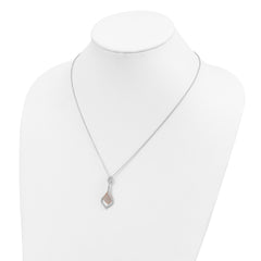 Brilliant Embers Sterling Silver Rose Gold-plated Rhodium-plated 105 Stone 18 inch Micro Pav‚ CZ Necklace with 2 Inch Extender