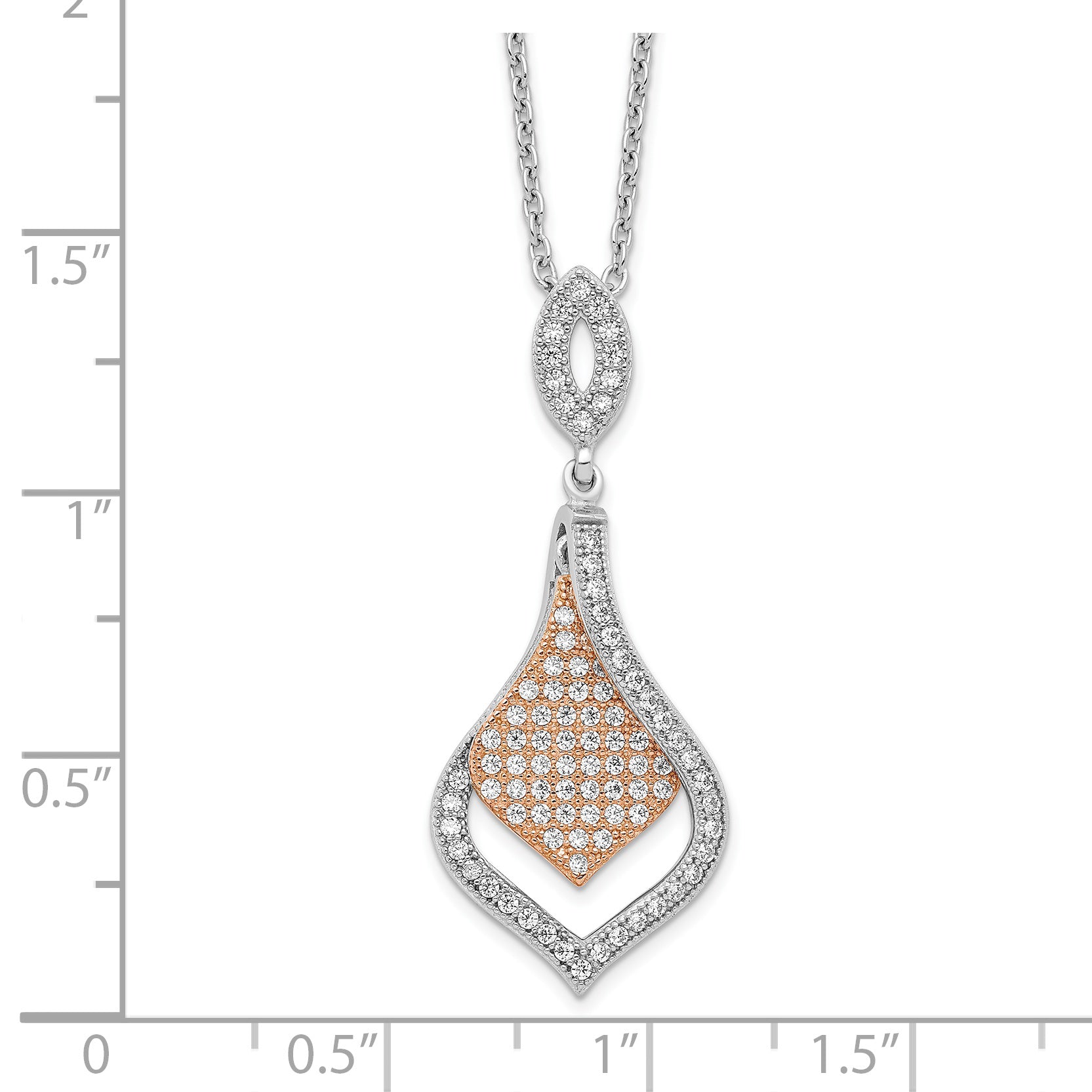 Sophia Jewelers Rose Gold-Plated Sterling Silver PavÃƒÆ’Ã†â€™Ãƒâ€šÃ†â€™ÃƒÆ’Ã¢â‚¬Å¡Ãƒâ€šÃ‚Â© Necklace with CZ Elegance