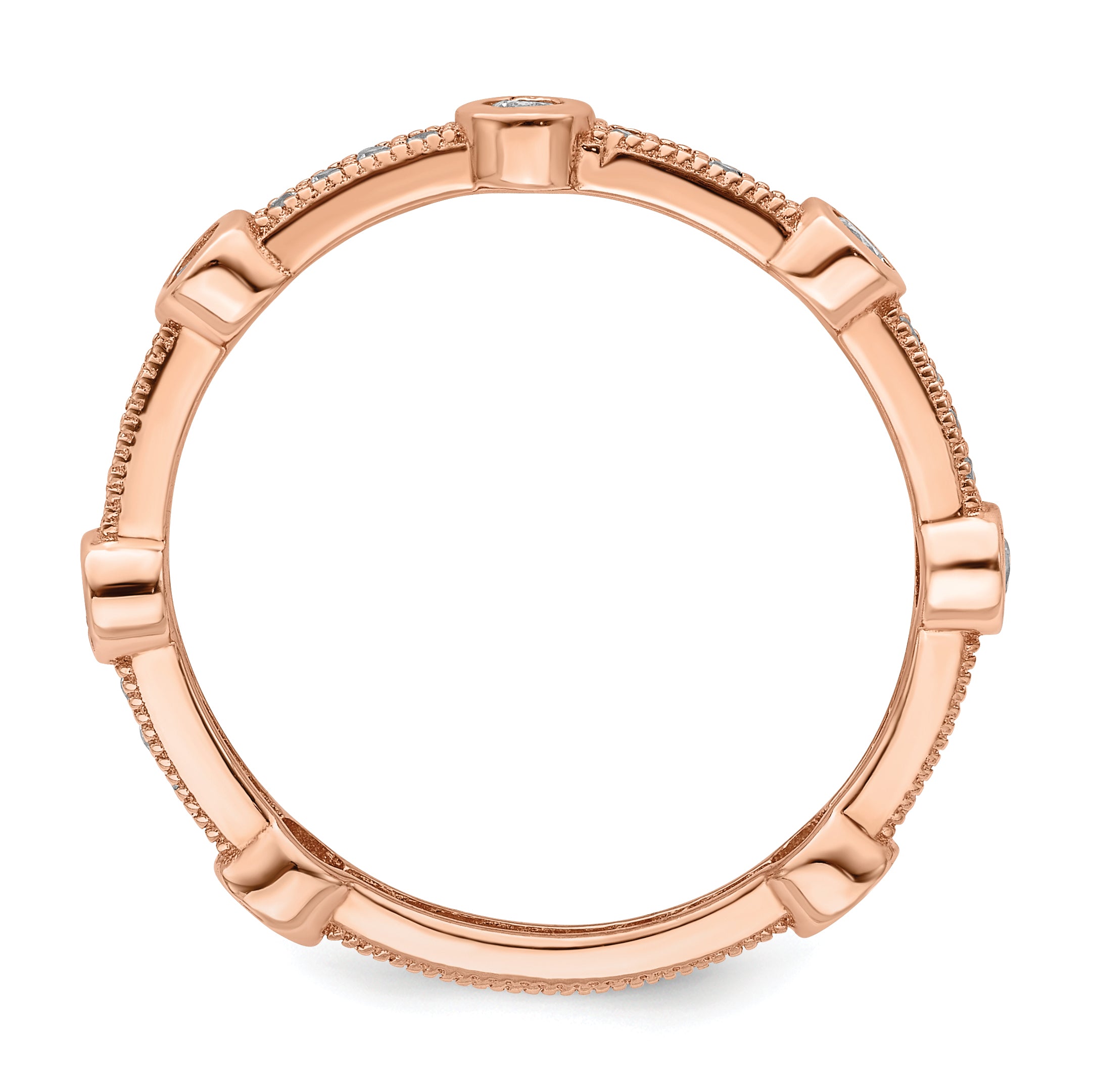 Brilliant Embers Sterling Silver Rose Gold-plated 33 Stone Micro PavÃƒÆ’Ã‚Â¢ÃƒÂ¢Ã‚â€šÃ‚Â¬Ãƒâ€¦Ã‚Â¡ CZ Ring