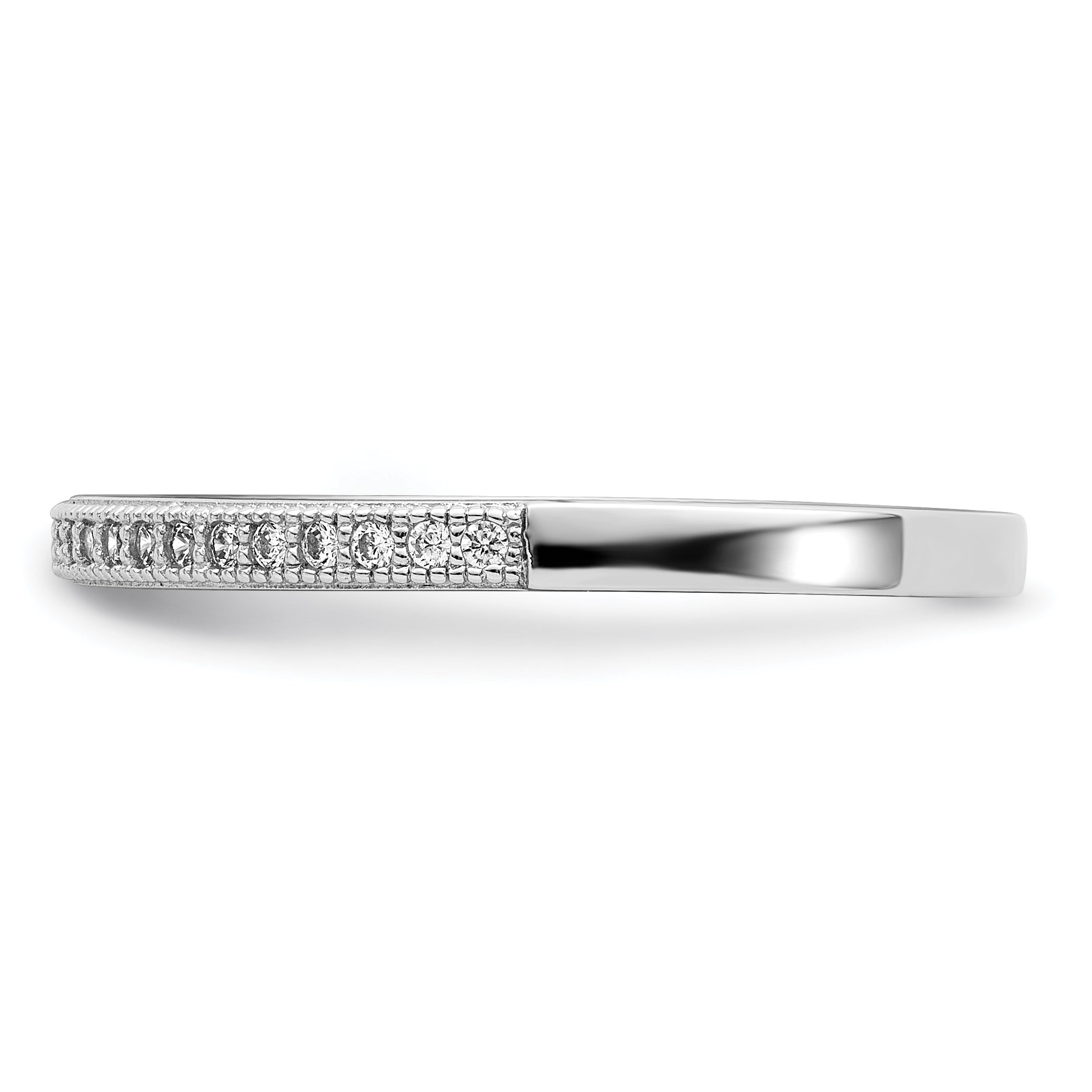 Brilliant Embers Sterling Silver Rhodium-plated 25 Stone Micro Pav‚ CZ Polished Ring - 6