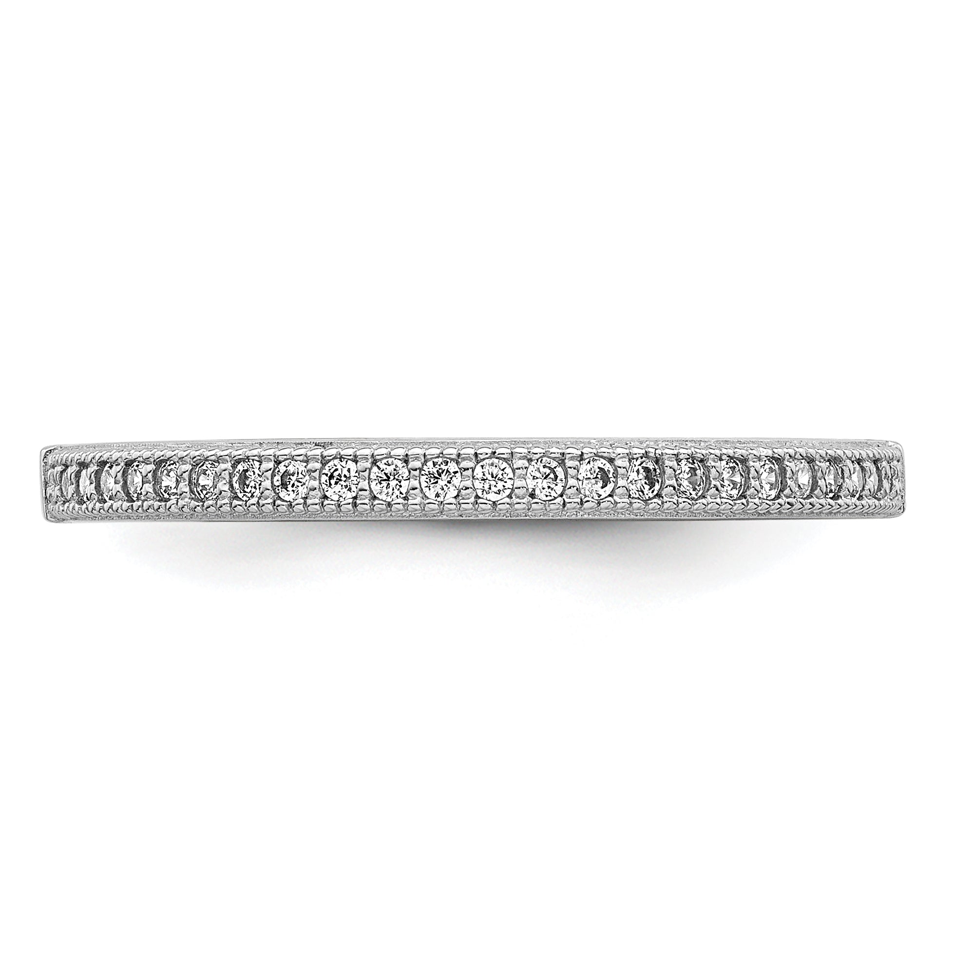 Brilliant Embers Sterling Silver Rhodium-plated 25 Stone Micro Pav‚ CZ Polished Ring - 6