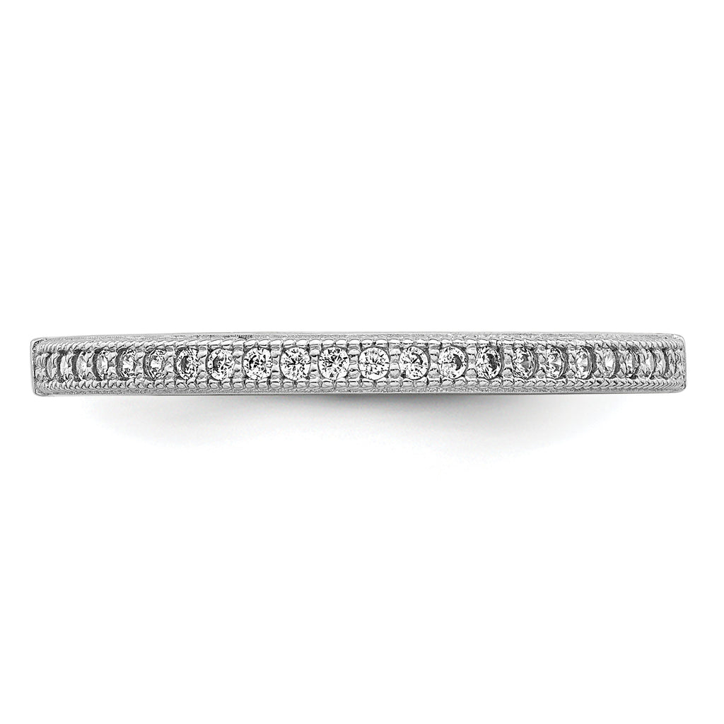 Brilliant Embers Sterling Silver Rhodium-plated 25 Stone Micro PavÃƒÂ¢Ã‚â‚¬Ã‚Å¡ CZ Polished Ring