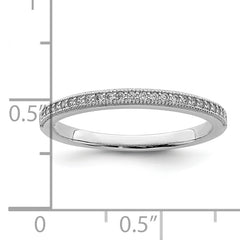 Brilliant Embers Sterling Silver Rhodium-plated 25 Stone Micro Pav‚ CZ Polished Ring - 6