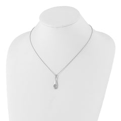 Brilliant Embers Sterling Silver CZ Teardrop Necklace with Rhodium Polish - 20