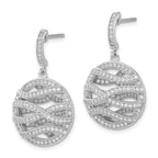 Sophia Jewelers Sterling Silver CZ Dangle Earrings Elegant Polished Finish