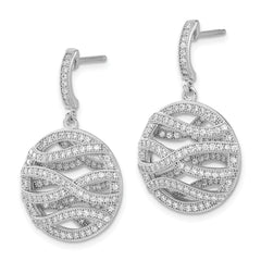 Sophia Jewelers Sterling Silver CZ Dangle Earrings Elegant Polished Finish