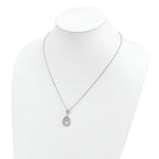 Sophia Jewelers Sterling Silver CZ Teardrop Necklace with Rhodium Polish