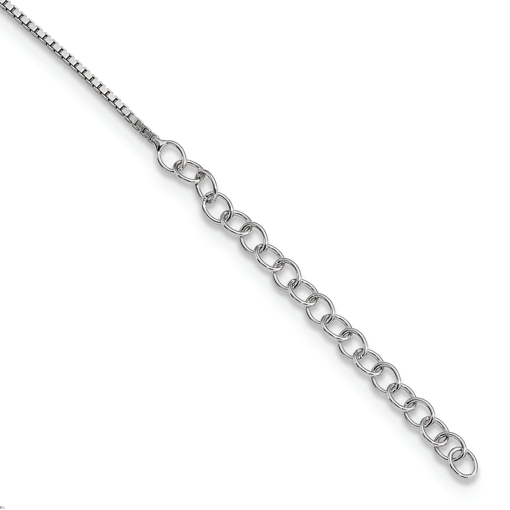 Brilliant Embers Sterling Silver Rhodium-plated 109 Stone 18 inch Micro Pav‚ Black and White CZ Necklace with 2 Inch Extender