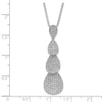 Sterling Silver Triple Teardrop Necklace with CZ Elegant Polished Finish