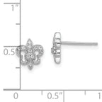 Sophia Jewelers Sterling Silver CZ Fleur De Lis Earrings Polished Elegance