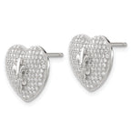 Sophia Jewelers Sterling Silver Fleur De Lis Earrings with CZ Sparkle