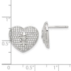 Sophia Jewelers Sterling Silver Fleur De Lis Earrings with CZ Sparkle