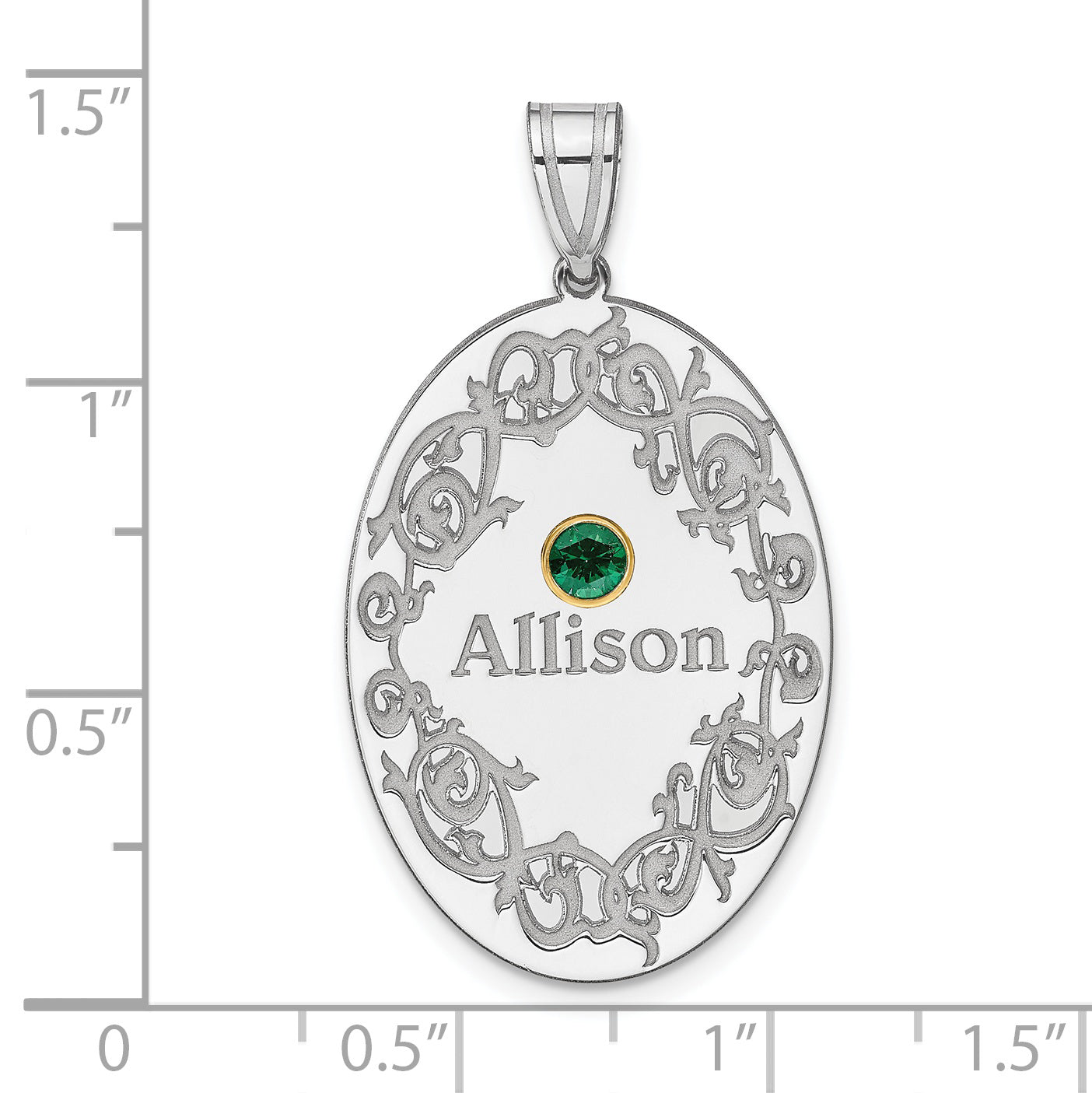 Sterling Silver Rhodium-plated/14k Bezel Crystal Family Pendant Secondary image