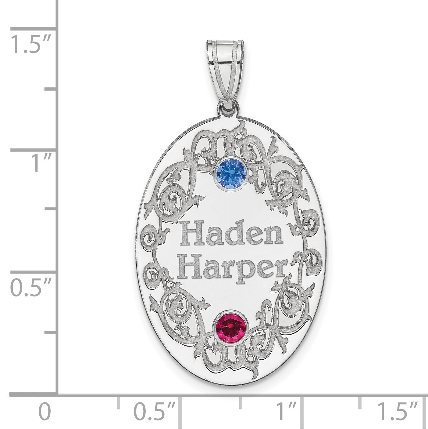 Sterling Silver Rhodium-plated Crystal Family Pendant Secondary image