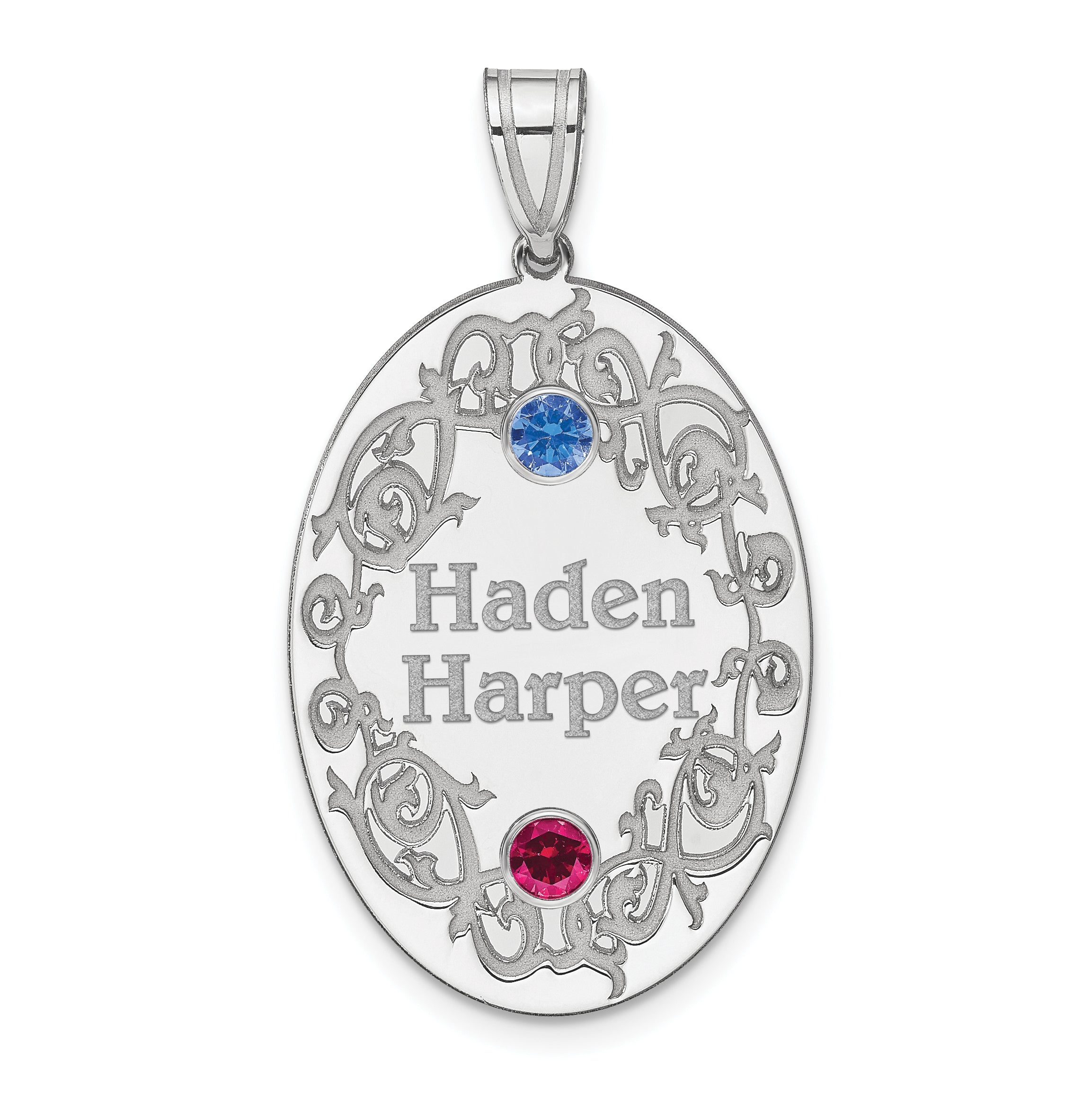 Sterling Silver Rhodium-plated Crystal Family Pendant Main image