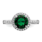 Brilliant Embers Sterling Silver Rhodium-plated 35 Stone White and Green Micro PavÃƒÂ¢Ã‚â‚¬Ã‚Å¡ CZ Ring