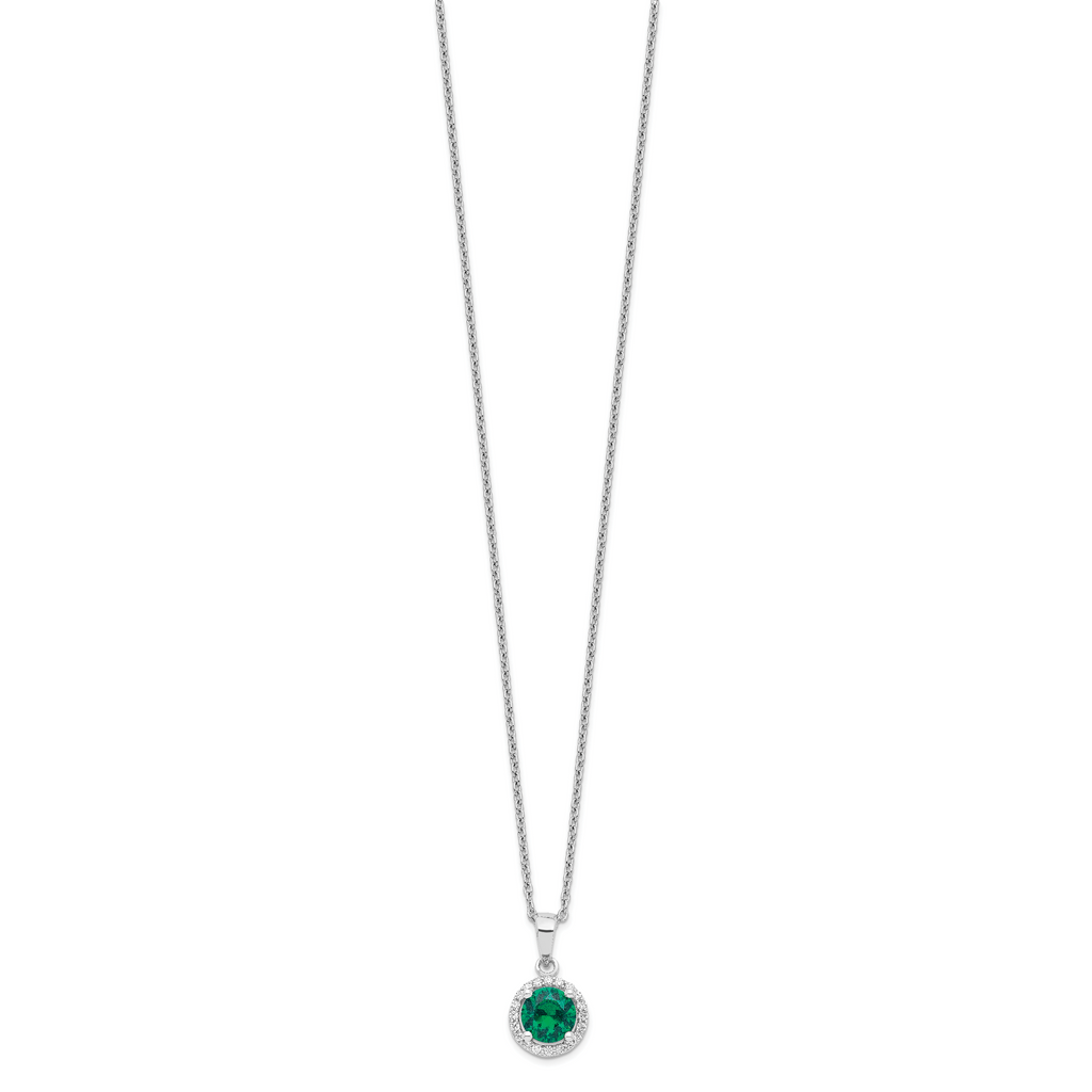 Sophia Jewelers Sterling Silver 20-Stone CZ Necklace with Extender