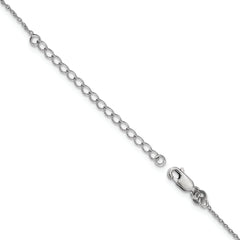 Brilliant Embers Sterling Silver Rhodium-plated 20 Stone 18 inch White and Green Micro Pav‚ CZ Necklace with 2 Inch Extender