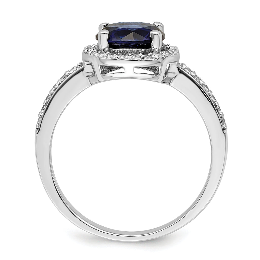 Brilliant Embers Sterling Silver Rhodium-plated 35 Stone White and Blue Micro PavÃƒÂ¢Ã‚â‚¬Ã‚Å¡ CZ Ring