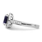 Brilliant Embers Sterling Silver Rhodium-plated 35 Stone White and Blue Micro PavÃƒÂ¢Ã‚â‚¬Ã‚Å¡ CZ Ring