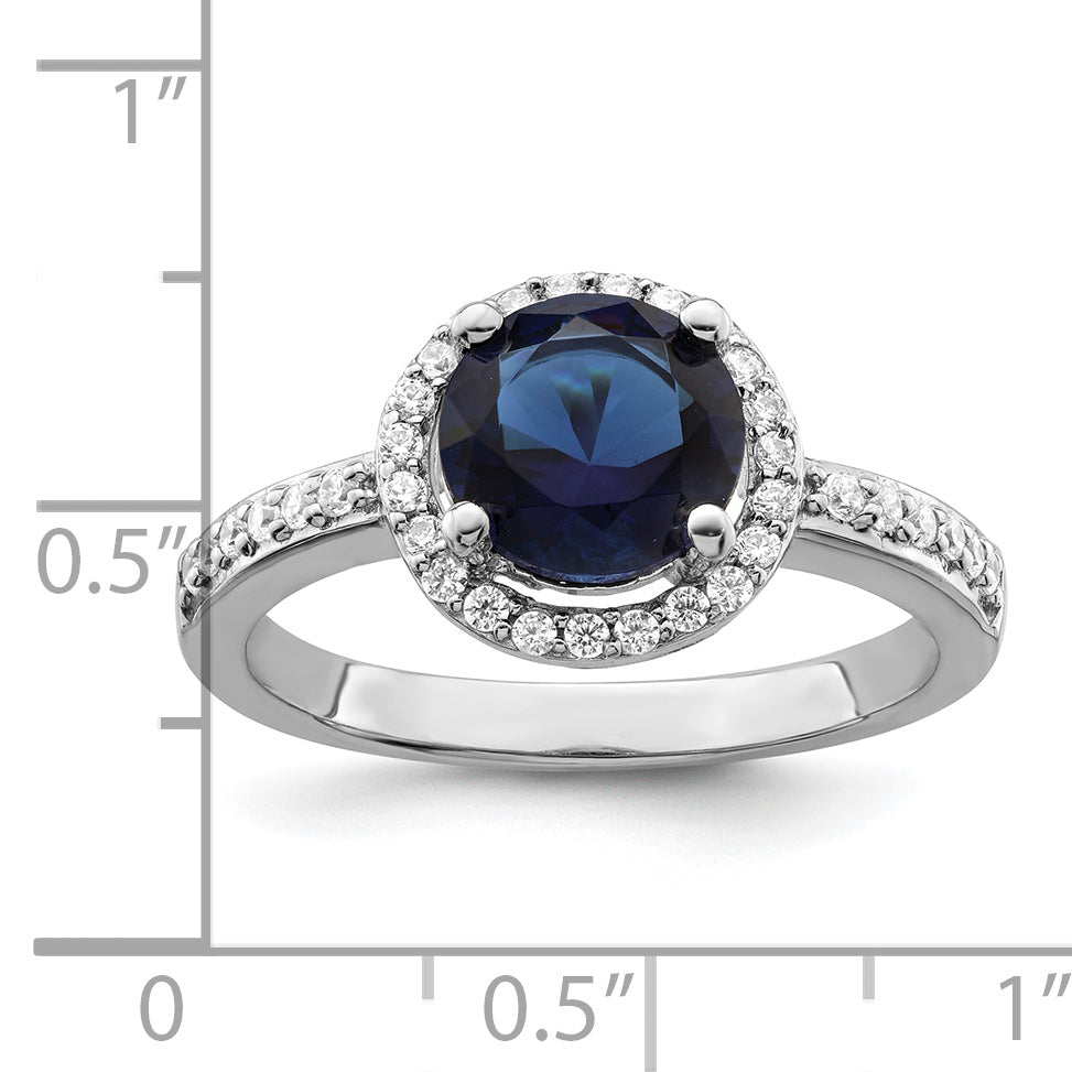 Brilliant Embers Sterling Silver Rhodium-plated 35 Stone White and Blue Micro PavÃƒÂ¢Ã‚â‚¬Ã‚Å¡ CZ Ring