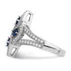 Brilliant Embers Sterling Silver Rhodium-plated 84 Stone Blue and White Micro PavÃƒÂ¢Ã‚â‚¬Ã‚Å¡ CZ Ring
