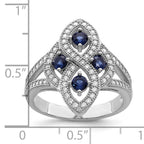 Brilliant Embers Sterling Silver Rhodium-plated 84 Stone Blue and White Micro PavÃƒÂ¢Ã‚â‚¬Ã‚Å¡ CZ Ring