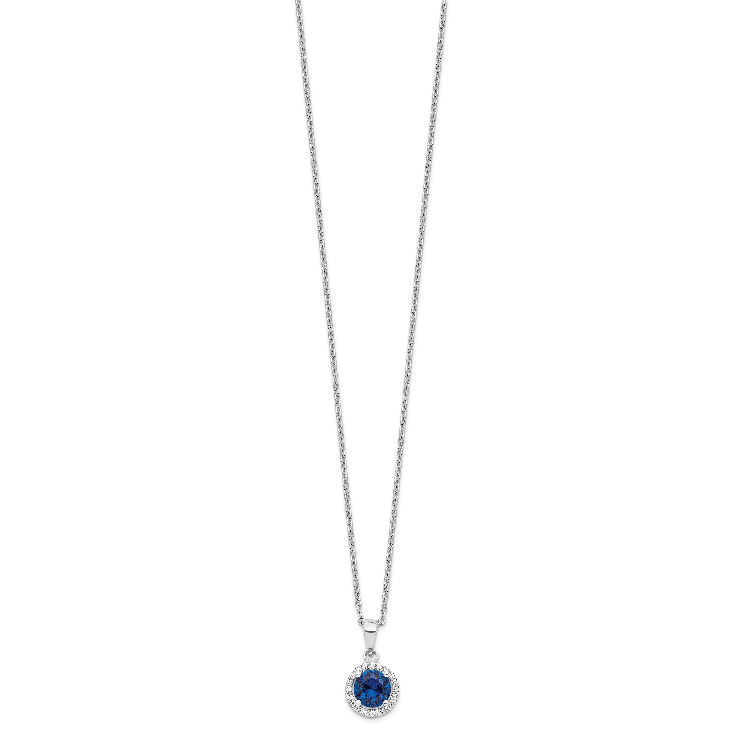 Sophia Jewelers Sterling Silver 20 Stone CZ Necklace with Extender